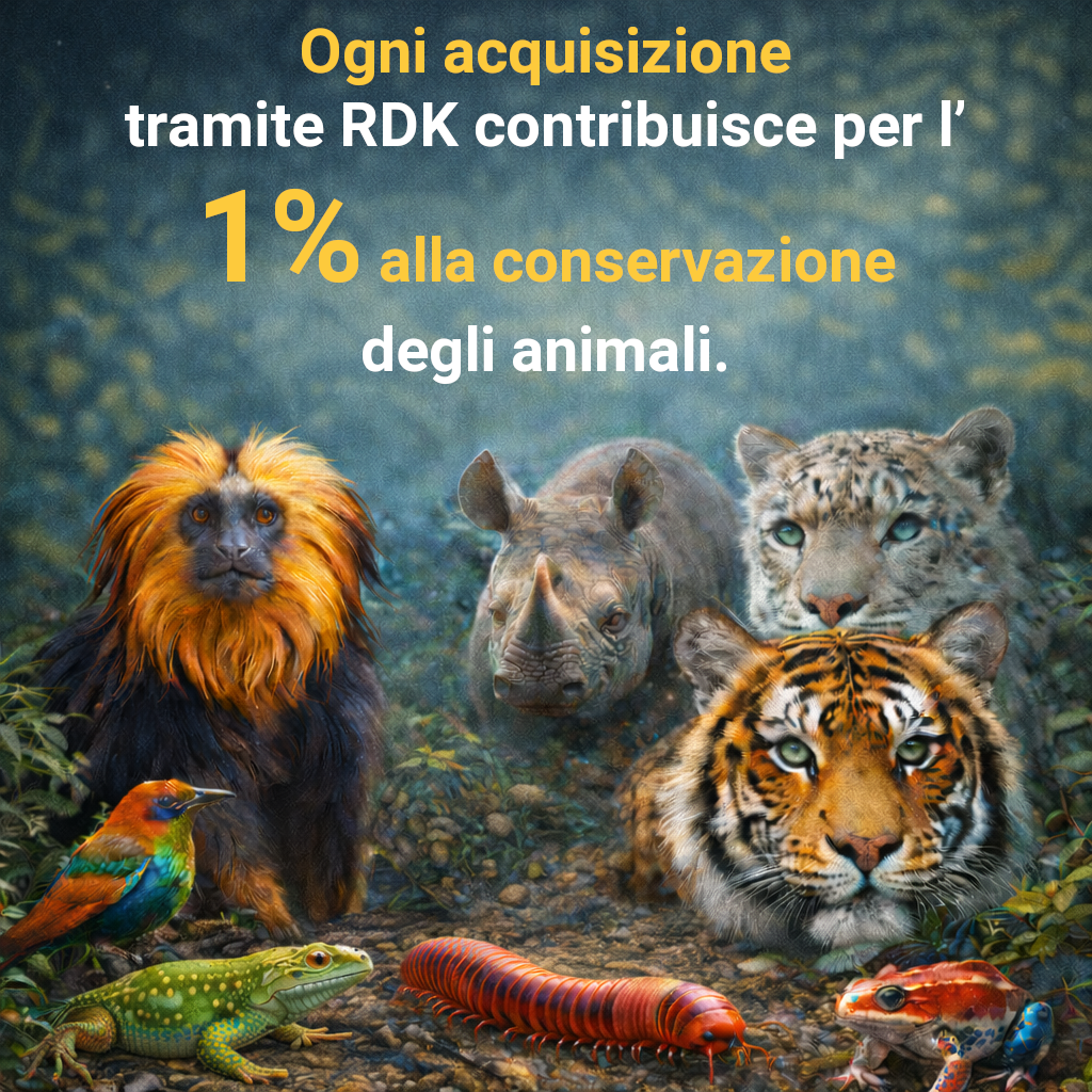 Ogni acquisizione tramite RDK contribuisce per l’1% alla conservazione degli animali.