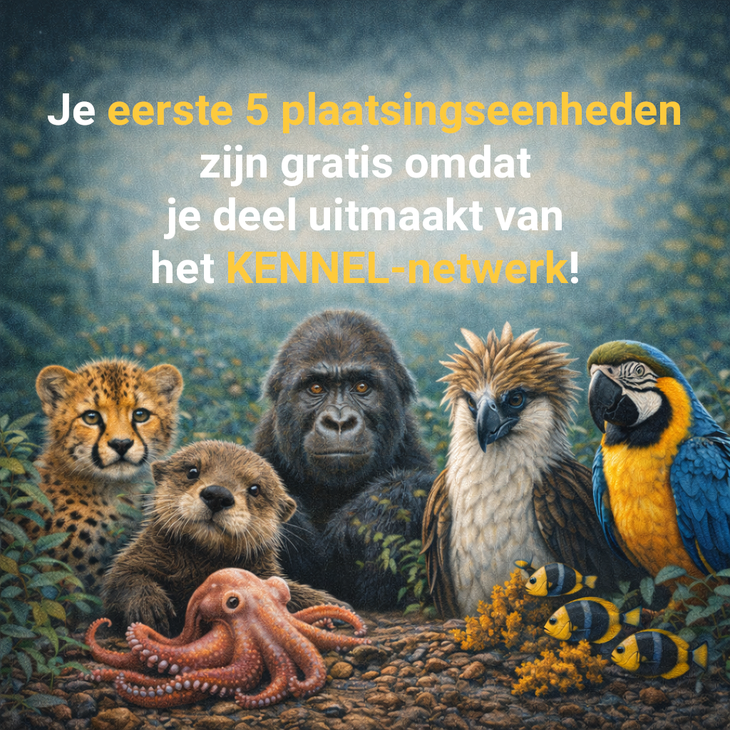 Je eerste 5 eenheden zijn gratis omdat je deel uitmaakt van Le réseau de KENNEL!
